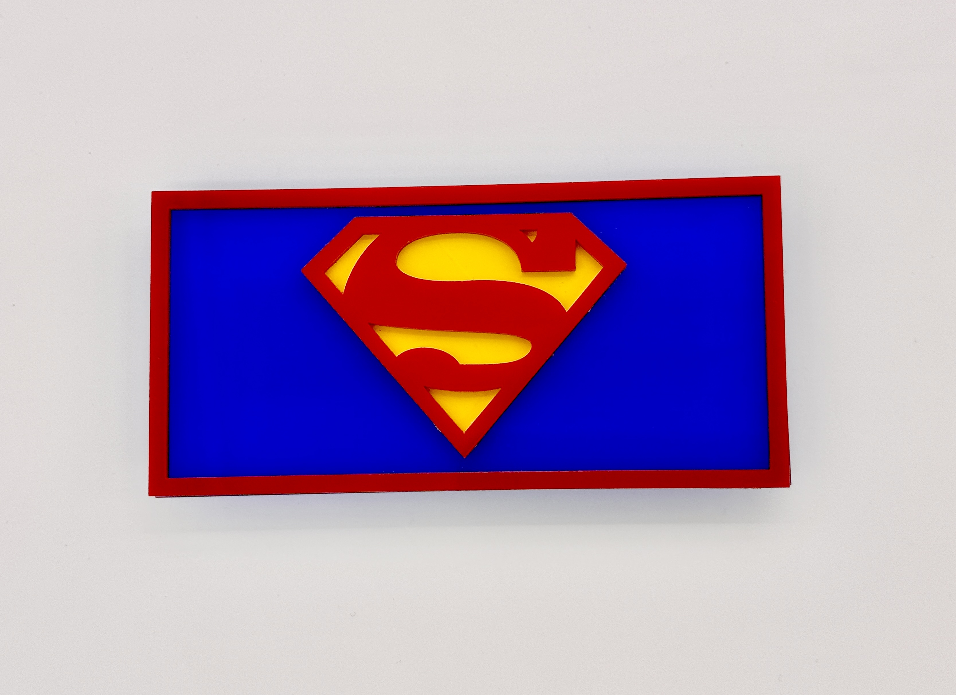 Custom Comic Book Stand - Superman (Red/Blue/Engraved) Laser Cut/Not 3D Prnt
